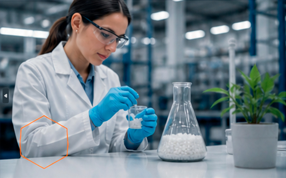 Investigadora en laboratorio de sostenibilidad